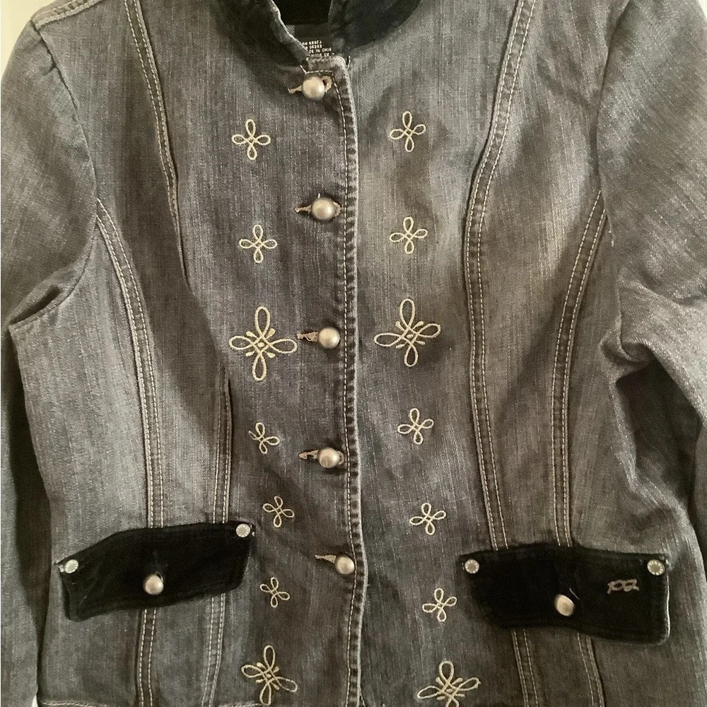 VINTAGE~NICOLE BENISTI~DENIM JACKET~ POINT LEVO~ SIZE M - Picture 6 of 7